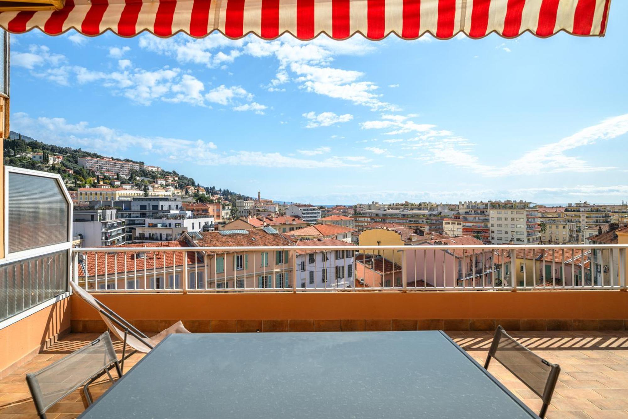 'L'Alicante Proche' Gare, Terrasse, Vue Mer Ментона Екстериор снимка