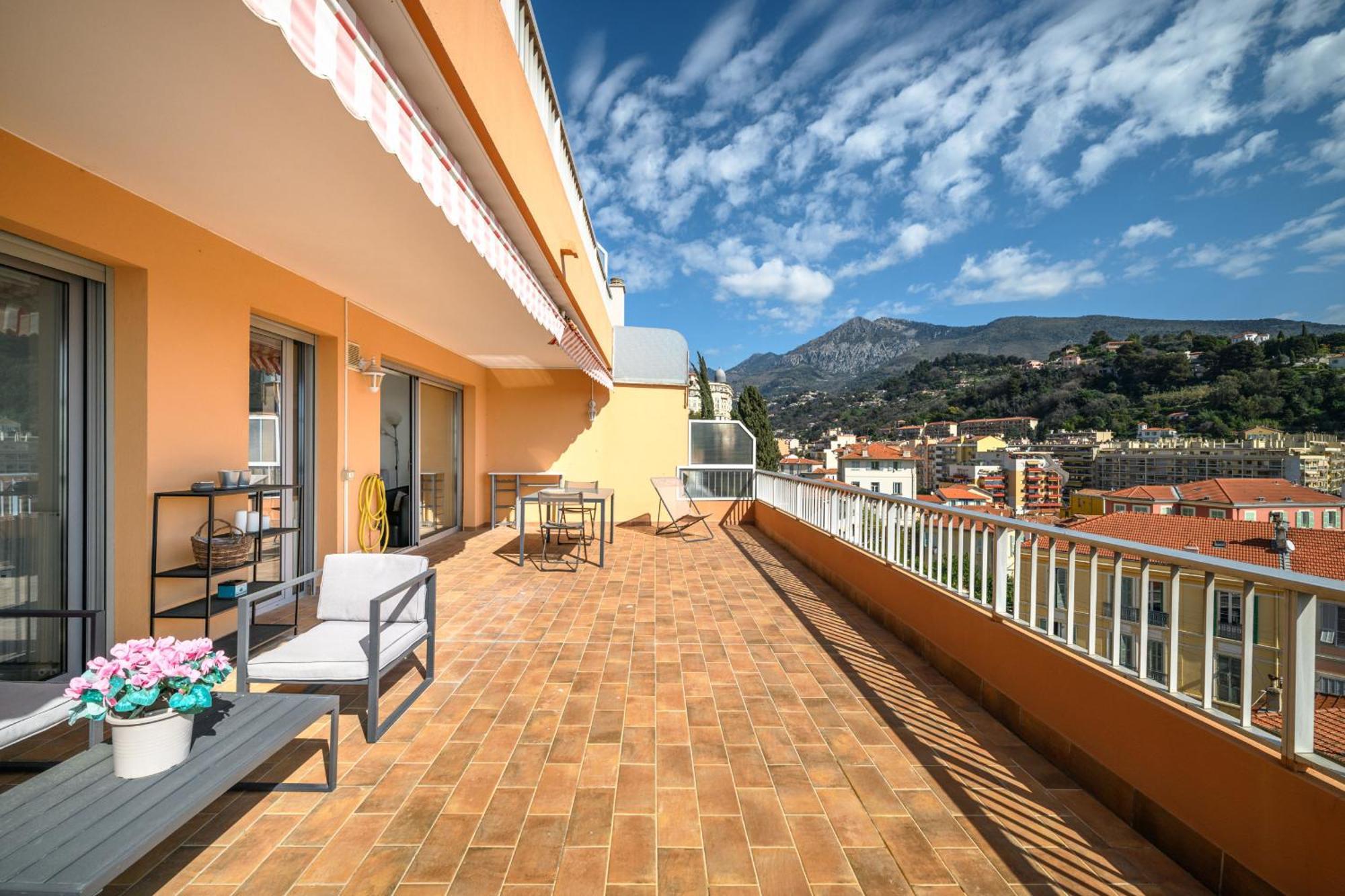 'L'Alicante Proche' Gare, Terrasse, Vue Mer Ментона Екстериор снимка